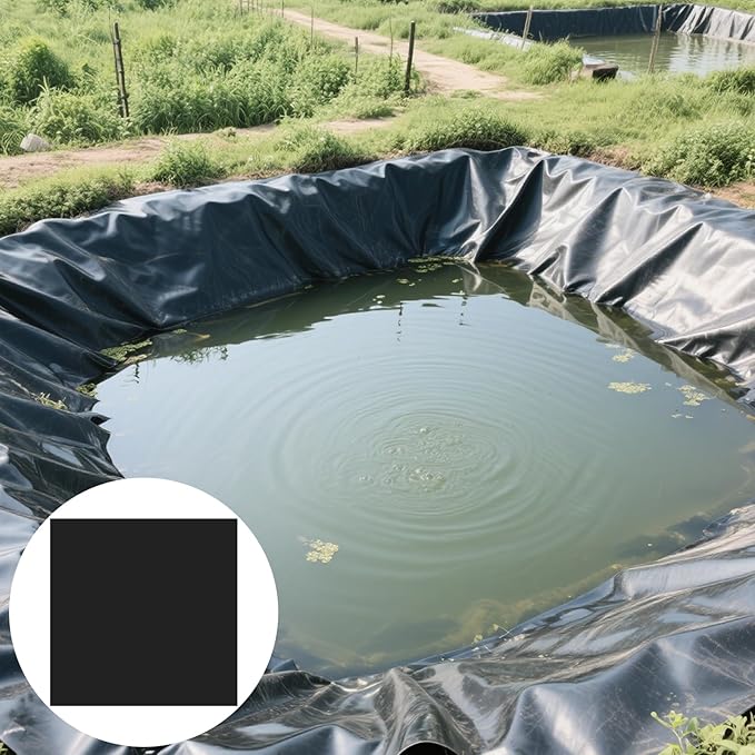 5 Pcs 8 x 8 Inches Pond Liner Repair Patch Self-Adhesive EPDM Liner Repair Patch Kit Thickened EPDM Pond Liner Seam for Garden Pond Patch Cover Liner Repair
