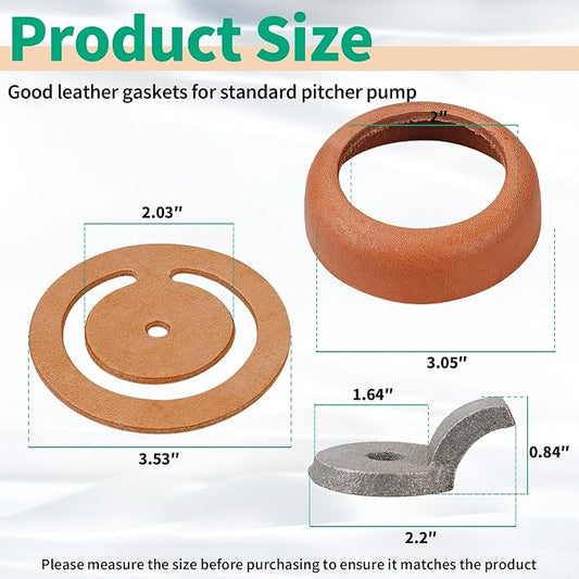 Pitcher Pump Repair Kit for Simmons 1160/PM500 & Hand Pumps – Includes -3 1/2 inch Lower Valve Leather, Cup Leathers, Check Valve Weight,for Spout Hand Press Pumps 