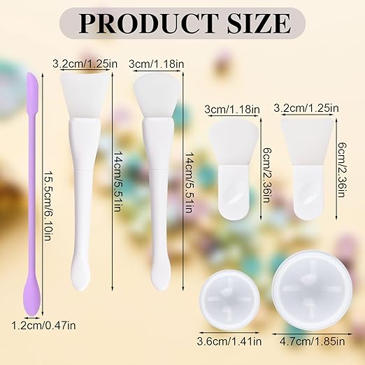 WANDIC Wax Melting Spoon Cleaning Tool Set, 5pcs Silicone Spatula & 2pcs Ball Shaped Scraper for Stirring Sealing Wax Stamp Spoon
