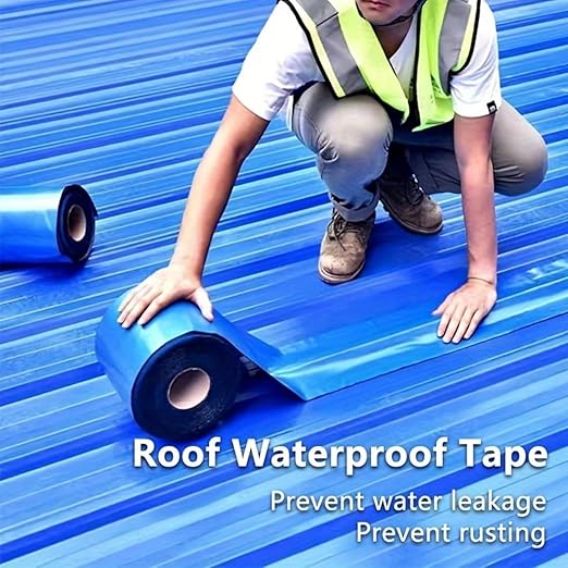 Waterproof Sealant Tape Self Adhesive Rubberized Asphalt Tape for RV Roof Metal Roof Corrugated Roof Leak Repair UV Resistant Heavy Duty Waterproofing Membrane(Gray, 3.94in*196.85in)