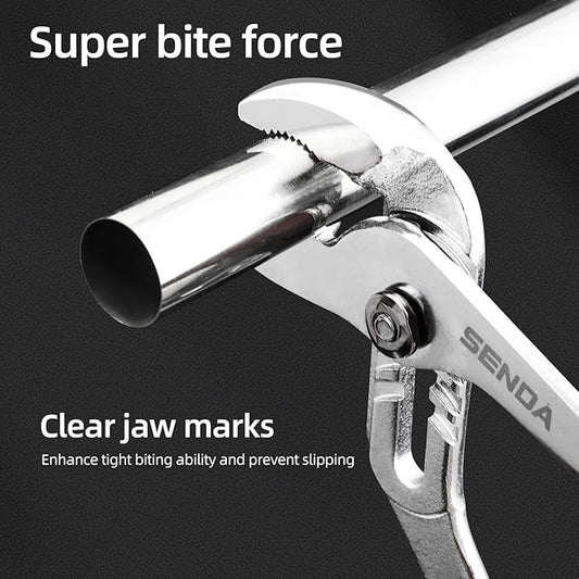 SENDA 10-Inch Groove Joint Pliers, 6 Jaw Positions Adjustable Tongue and Groove Water Pump Pliers, Premium CRV Steel Heavy Duty Plumbing Tool for Home & Industrial Repair
