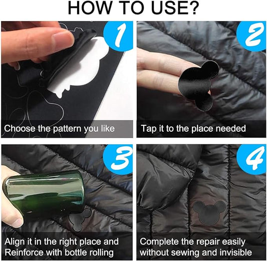 Down Jacket Repair Patch 8 Sheet, Black Nylon Blank Tape Patches for Jackets Tenacious, Blemish Waterproof Patagonia Sticker Self-Adhesive Repair Patching Kit for Jackets