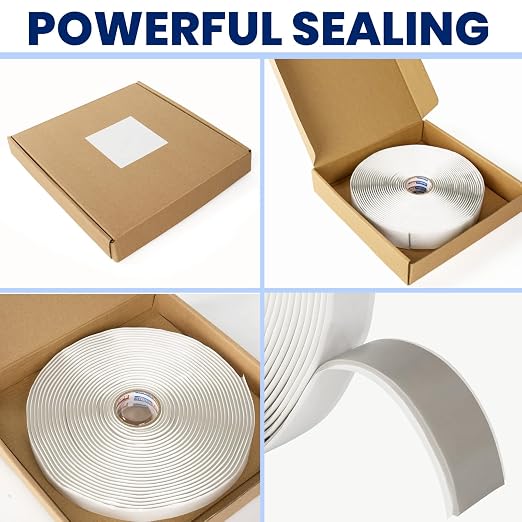 ADHES Premium Butyl Sealant Tape 1/2" x 30 'x 1/8", 2 Rolls Gray Butyl Rubber Sealant Tape for RVs, Vehicles, Marine and Home Repair – Ideal for Headlights, Windows, Doors, and Windshields