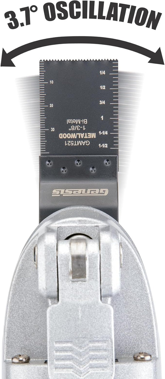 Genesis Oscillating Tool 3.5 Amp Oscillating Multi Tool with 3.7° Oscillation Angle, 6 Variable-Speeds with 16-Piece Accessory Set, Storage Box, Carrying Bag, and 2 Year Warranty (GMT35T)