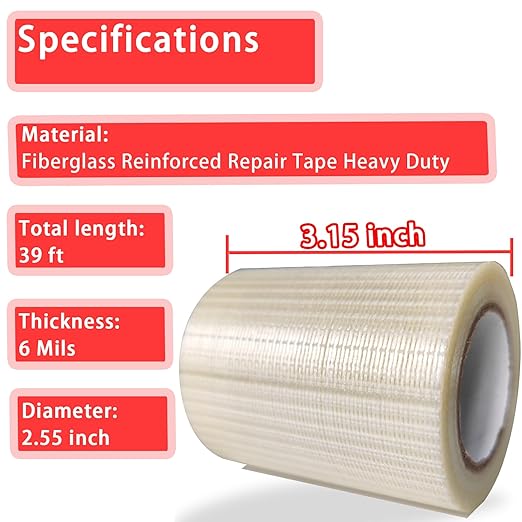 Birllaid 39FT RV Awning Repair Tape for Tarp,Tent, Boat Covers, Sail Repair Tape Waterproof, Heavy Duty