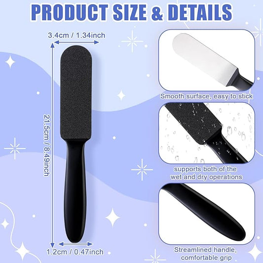 Mudder 2 Pieces Stainless Steel Pedicure Foot File Callus Remover Foot Scrubber Rasp with 20 Replaceable Coarse/Fine Double Side Reusable Pads for Care Cracked Skin Callus Remover Tool(Black)