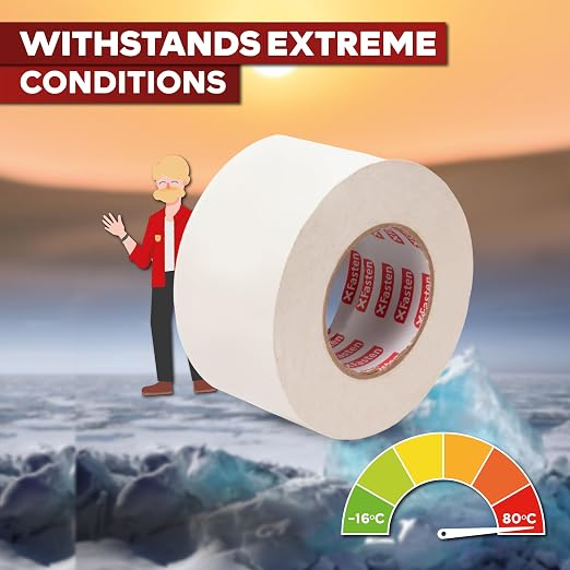 XFasten Super Strong White Duct Tape 3 Inch x 30 Yards 3-Pack (90Yds Total) White Outdoor Tape White Duct Tape Heavy Duty Waterproof, Easy to Tear Travel Duct Tape Bulk for Smooth and Rough Surfaces