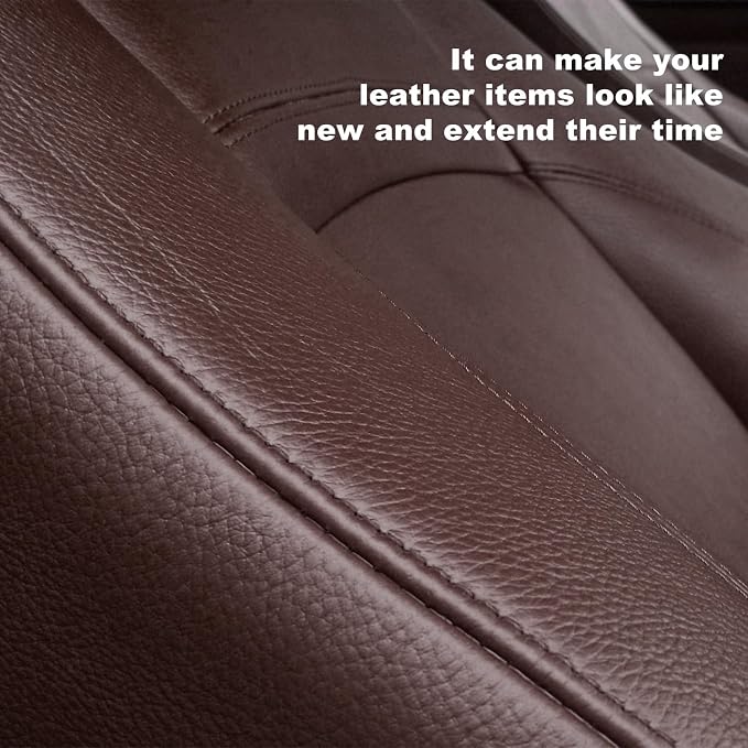 2 PCS PU Leather Patch for Car Seat Repair, 8 × 4 Inch Waterproof Auto Upholstery Cuttable Patches, Self-Adhesive Seat Leather Tape Portable Repair Kit for Vehicles (Dark Coffee)