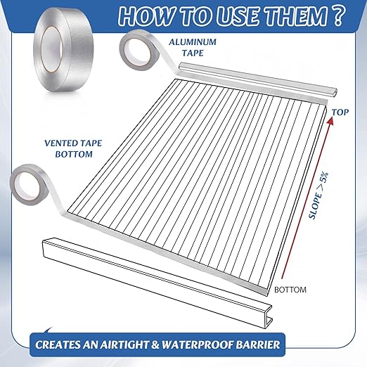 Fuyoooo 1 Roll 1.18 inch x 65.6 Aluminum Polycarbonate Tape, Heavy Duty Waterproof Sealing Insulation Greenhouse Tape, Self Adhesive UV Heat Resistant for Greenhouse Roofing Outdoor Repairs