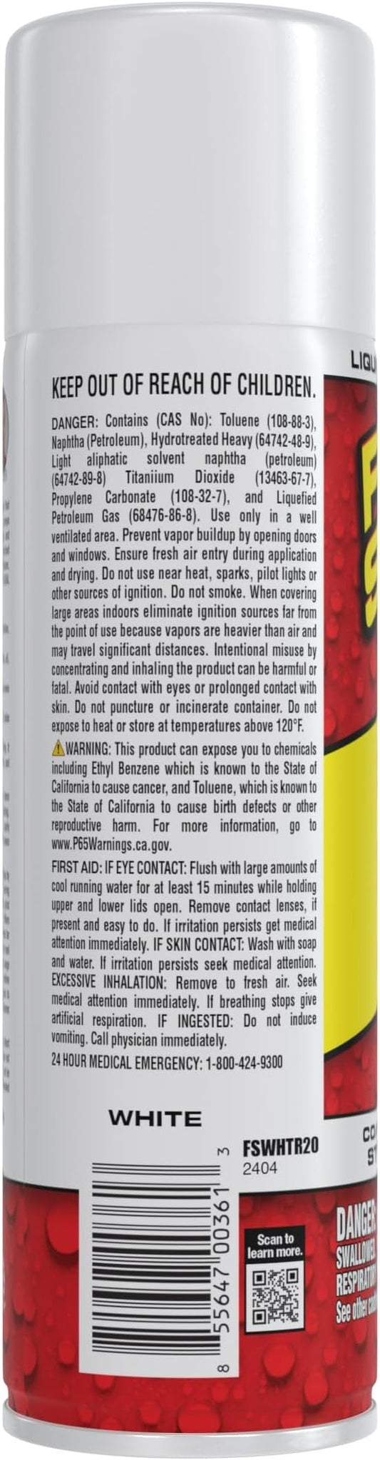 Flex Seal, 14 oz, White, Stop Leaks Instantly, Waterproof Rubber Spray On Sealant Coating, Perfect for Gutters, Wood, RV, Campers, Roof Repair, Skylights, Windows, and More