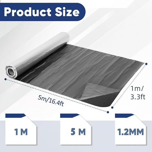 Waterproofing Membrane 39.6in x 196.9in Self-Adhesive Roofing Felt, Bitumen Waterproof Repair Tape Roof Underlayment Protector Roll Patch Seal Tape Roof Cladding for Roof Leak (3.3x16.4ft)