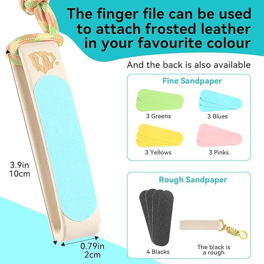 Double Sided Hand&Finger File-Flappers, Rips, Cracks-Strong Smooth Hands - Great for Gym, Rock Climbers