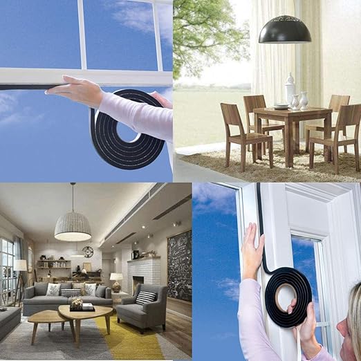 High Density Foam Tape - 1/2" x 1/4" x 13Ft Weatherproof Adhesive Prevent Condensation Heat Resistant Flame Retardant Weather Stripping Easy to Cut & Install & Remove for Car Doors Pipes Windows