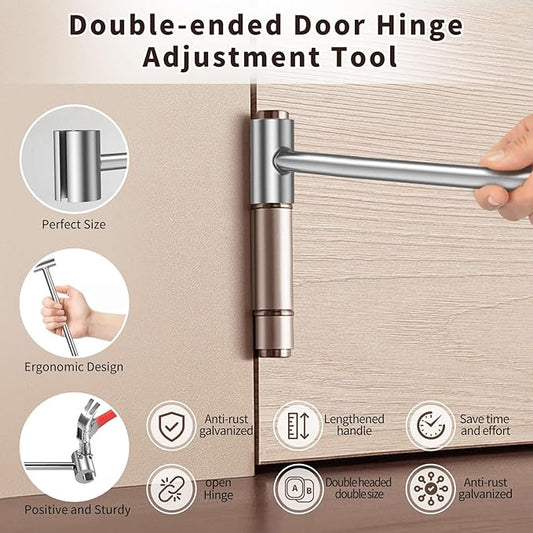 Door Hinge Adjustment Tool, 14-25mm Hinge Gap Adjusting Wrench, 2pcs Double-Ended Door Hinge Repair Tool, Heavy-Duty Hinges Bender for Residential, Fire, Security, Cleanroom Doors