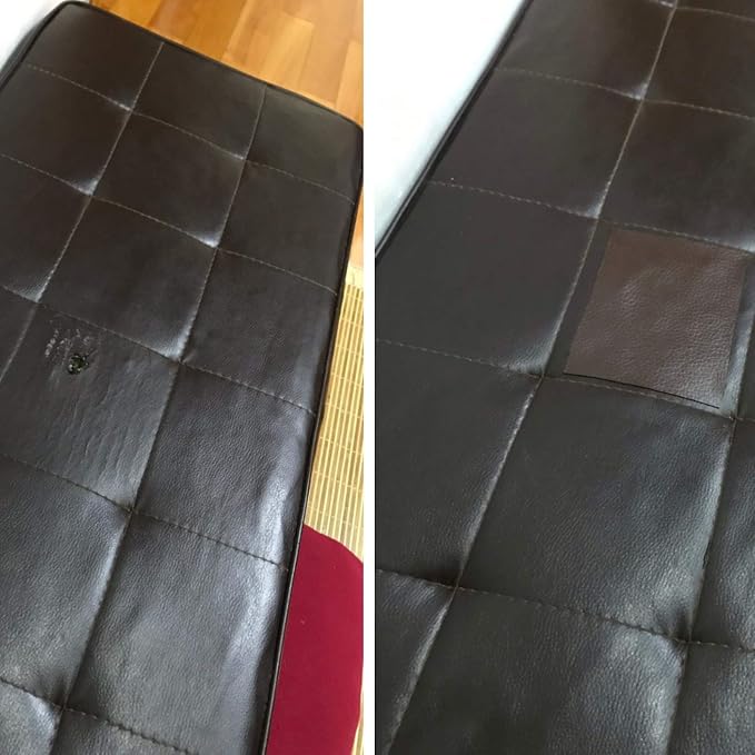 NPBAG Leather Repair Patch Kit 25 x 50 Inches, Self-Adhesive Leather Tape Upholstery Vinyl Sticker for Couches, Sofa, Furniture, Car Seats, Bags, Jackets (Crazy Horse)