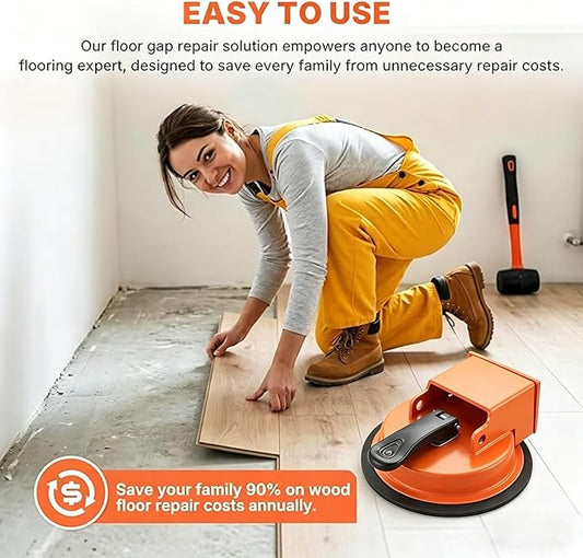 Floor Gap Fixer Tool,2026 New Heavy Duty Floor Gap Fixer Tool with Enhanced Suction Cup for Laminate, Vinyl, Hardwood & Engineered Wood Flooring - Comes with 1 Pair Gloves, Green