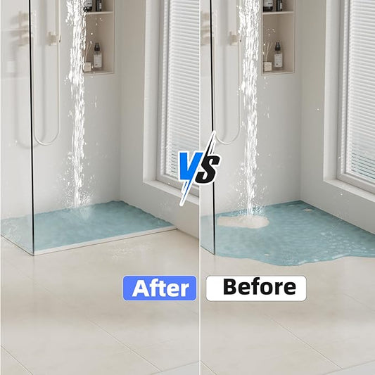 78 Inch Shower Threshold Water Dam Barrier,Silicone Shower Door Bottom Seal for Water Stopper,Flexible Edge Trim for Kitchen Sink Splash Guard,Self Adhesive Water Blocker for Bathtub,Transparent