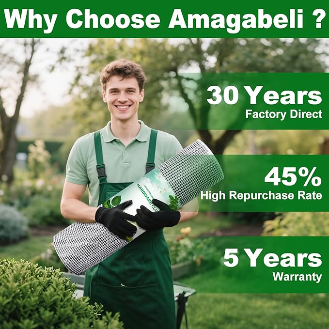 AMAGABELI GARDEN & HOME Hardware Cloth 1/2 inch 16inx25ft Galvanized After Welding 19 Gauge Square Chicken Wire Fence Mesh Roll Raised Garden Bed Plant Supports Poultry Netting Cage Snake Fence