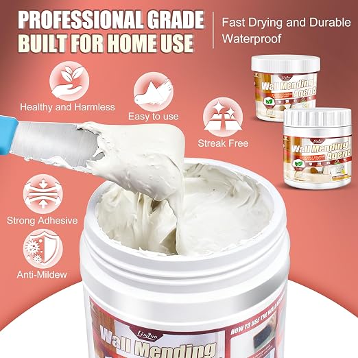 Drywall Repair Kit, 17.6oz Wall Patch Set for Fast Wall Hole Repair | Wall Spackle Repair Paste with Complete Accessories, Drywall Patch Kit, Easy Solution for Wall Hole Filler
