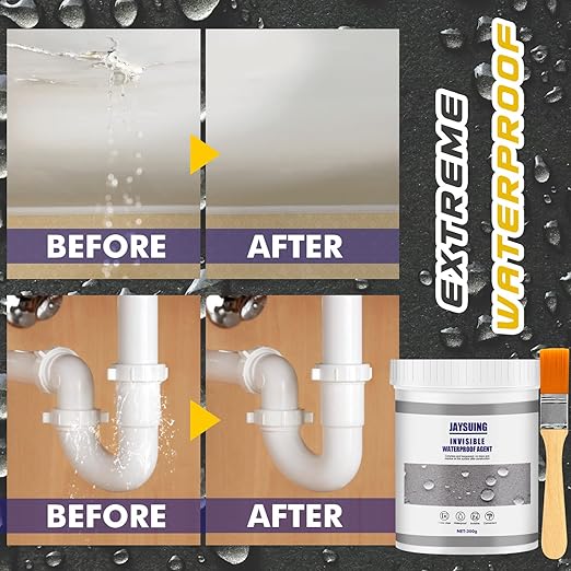 21 OZ (600g) Transparent Waterproof Coating,Super Strong Waterproof Anti-Leakage Agent,Waterproof Insulating Sealant,Invisible Waterproof Agent Roofs,Walls, Garden,Bathroom,Kitchen Indoor (2)