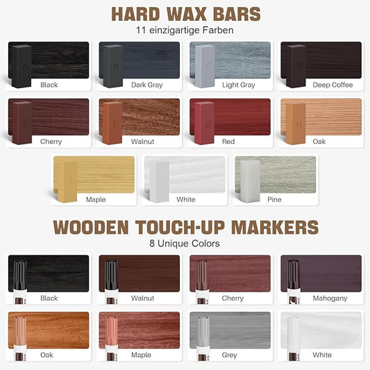 Laminate Floor Repair Kit with Heat Pen,Linoleum Repair Hard Wax 12 Color Wood Vinyl Floor Furniture Repair Kit Touch Up Marker Cover Scratches, Stains, Cracks, Holes for Door, Cabinet, Table