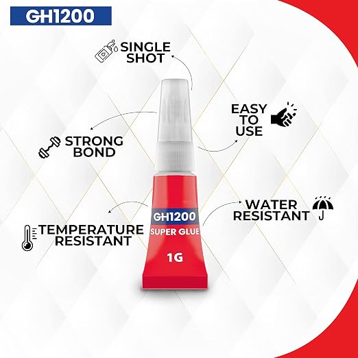 1 Gram (Pack of 24) Single Use Super Glue All Purpose - Superglue - Ca Glue Thick & Strong Adhesive for DIY Craft, Ceramics, Frame, Leather, Metal Etc