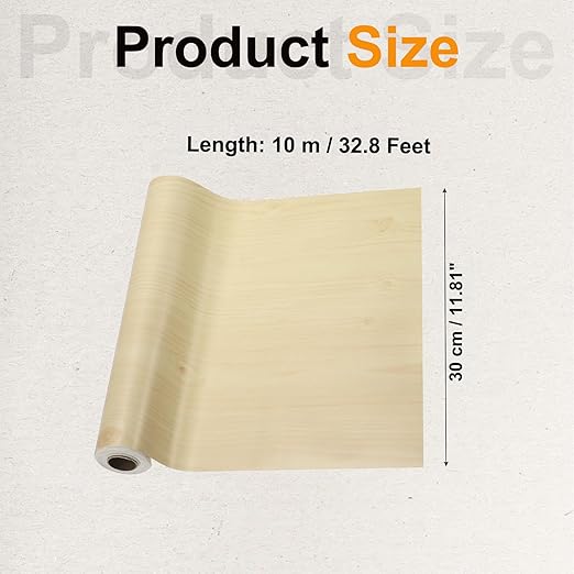 PATIKIL Wood Grain Tape 12" x 32 ft, Self-Adhesive Wood Texture Repair Tape Realistic Wooden Effect Patch for Furniture Cabinets Floor Walls, Yellow Fir