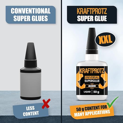 Super Glue XXL Value Size (1.76oz) All Purpose Liquid Adhesive for Plastic – Bonds Wood, Metal, Rubber, Ceramic & Leather – Industrial Strength Bonding