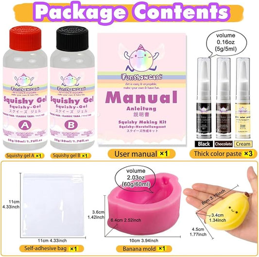 Fruit Squishy Craft Set Liquid Silicone Banana Silicone Mould Colour Paste