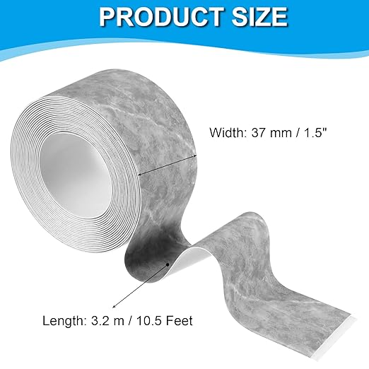 PATIKIL Caulk Tape 1.5" x 10.5 Ft, Self Adhesive Sealing Tape Waterproof Toilet Tub Caulk Sealant Strip Sealing Trim for Kitchen Bathroom Toilet Bathtub Sink Countertop, Dark Grey