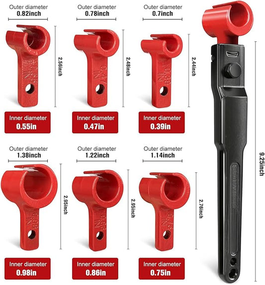 Door Hinge Adjustment Tool Set - 6 in 1 Precise Hinge Gap Adjustment Wrench for Residential and Commercial Doors Reinforced Steel Design Door Hinge Tool for Door Alignment Repair and Installation