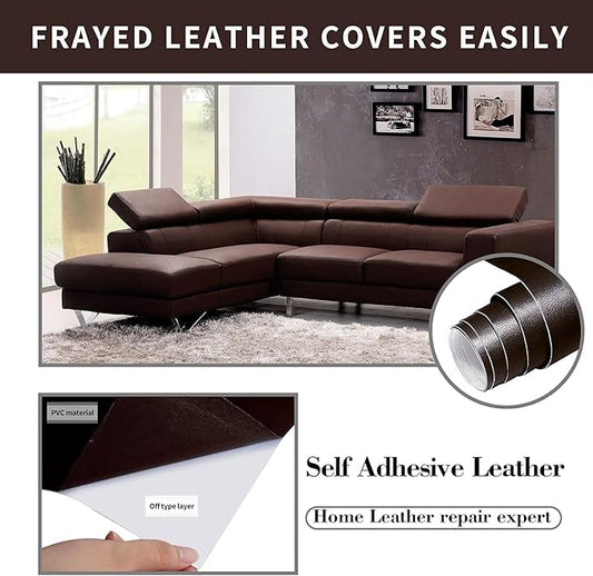 Lifeshoon Leather Repair Patch, 35X79 Inch Self Adhesive Leather Repair, Large Vinyl Patch Tape for Couches, Furniture, Car Seats, Cabinets, Wall, Handbags (Coffee, 35X79 Inch)