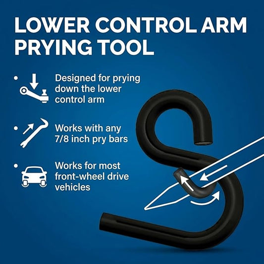 Performer Automotive Lower Control Arm Prying Tool | 0.5 Ton Capacity Black Powder Coated Suspension Bushing Remover | 13mm Wire | Works with 7/8" Pry Bar | Front End Repair Tool