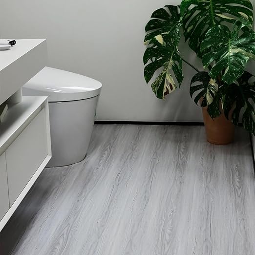 Wood Grain Peel and Stick Floor Tiles – 11.8” Width, Full Roll Length of 590" – Versatile Design for Any Space, Light Color Self Adhesive Vinyl Flooring, Waterproof and Non-Slip Features