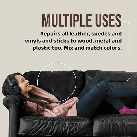 MastaPlasta Original Self-Adhesive Leather Patches for Furniture Repair - Dark Brown 11" x 8" (28 x 20 cm). Upholstery-Quality Patch for Leather Chair, Leather Patch for Car Seat Repair