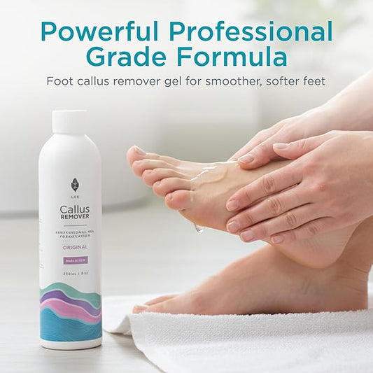 Lee Beauty 8oz Professional Gel Callus Remover for Feet - Original Fast-Acting Formula, Extra Strength for Cracked Heels & Dead Skin (Pack of 1)