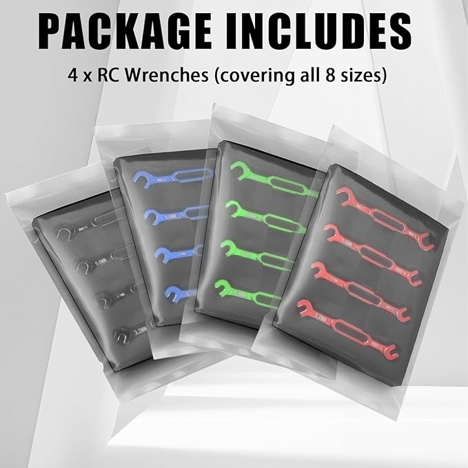4PCS RC Wrench 3.0/3.2/3.5/3.7/4.0/5.0/5.5/6.0mm Turnbuckle Nut Ball Joint Remover Aluminum Alloy RC Car Repair Tool For RC Crawler Monster Truck Off Road Car Drone Boat Upgrade Parts, Blue