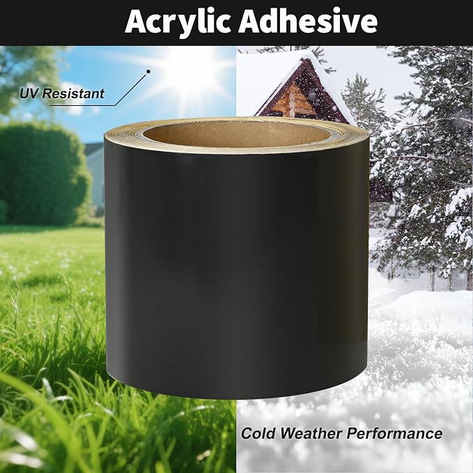 Flashing Tape for Windows and Doors, 3.75 in x 90 ft Roll, Acrylic Adhesive, Self-Adhesive Flashing Tape, Waterproof, UV Resistant, Great for Sealing Doors, Windows, and Construction & Repairs