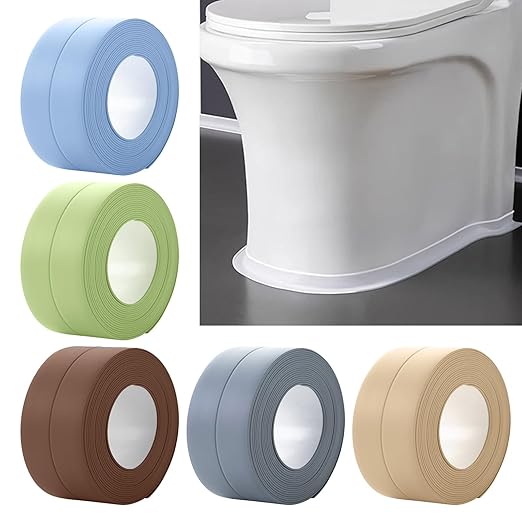 3 Rolls Caulk Tape Self Adhesive Caulk Strip Waterproof,White Caulking Sealant Trim for Bathroom, Caulk Sealing Strip for Toilet Sink Edge Protector with Sealing Tool (10.5Ft x 1.5In)