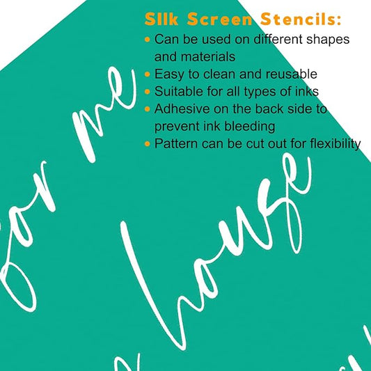 Silk Screen Stencils Self Adhesive Screen Stencil, Reusable Mesh Stencil Transfer for DIY Home Decor, T-Shirt, Ceramic, Wood, Tote, Fabric, Easter