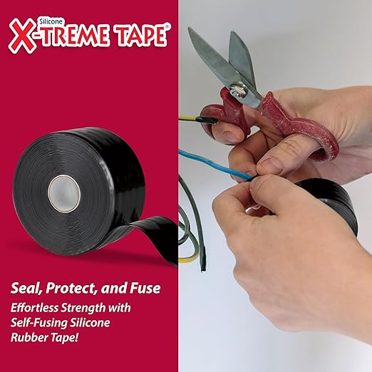 X-Treme Tape MOCAP Heavy Duty Electrical Tape, Self-Fusing Silicone Rubber, Waterproof & Insulating Flexible Tape, Electrical for Hose, Automotive, Outdoor & Repairs - 2 Inch x 36 Ft Roll - Black