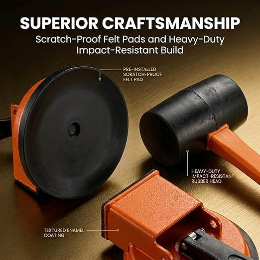 Sakerplus Floor Gap Fixer Tool, Heavy Duty Flooring Gap Repair Tool with Enhanced Vacuum Suction Cup for Laminate, Vinyl, Hardwood & Tile Floors (Green*1+Hammer)