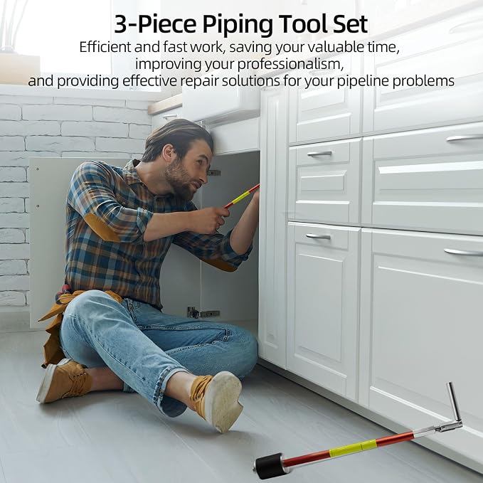 Plumbing Plug Tool Kit, Water Stopper for Pipes 1/2", 3/4", 1" for Professional Plumbing Repair Tools, No Draining Needed Fast Leak Repair. With Replacement Gaskets Nuts and EPDM seals