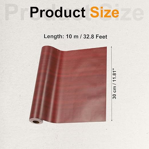 PATIKIL Wood Grain Tape 12" x 32 ft, Self-Adhesive Wood Texture Repair Tape Realistic Wooden Effect Patch for Furniture Cabinets Floor Walls, Walnut