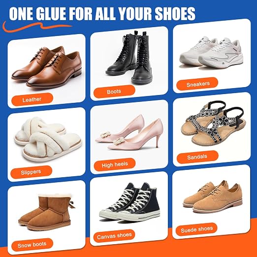 StrongBond Shoe Glue, 100ML Professional Grade Super Glue for Shoes Boots Leather Repairs Permanent, Flexible Waterproof Clear Drying Formula Fast Setting Adhesive for Insoles, Soles, Heels & More