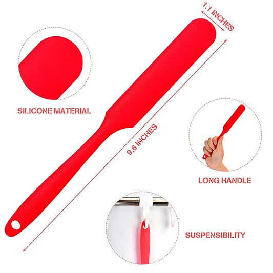 Mudder 3 Pcs Non-stick Wax Spatulas Silicone Waxing Applicator Hair Removal Sticks Applicator Spatula Reusable Hard Wax Scraper for Home Salon Body Use(Black, Red, Blue)