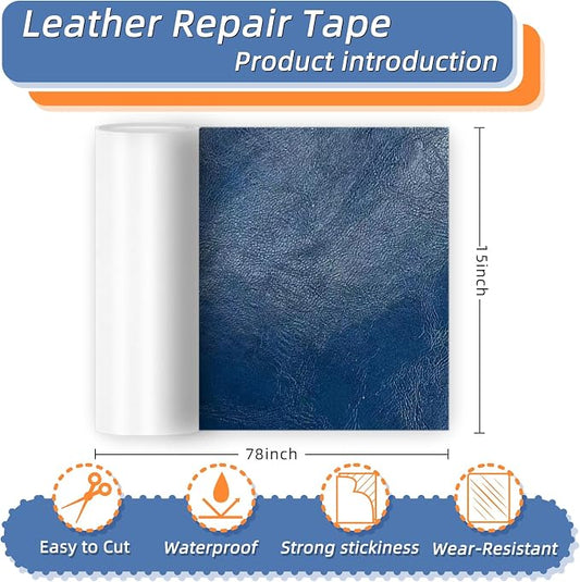 Self Adhesive Faux Leather Repair Patch,1Roll 15x78 Inch Leather Repair Tape for Furniture,Couch Tape for Couches,Bed,Car Seats,Chair,Royal Blue