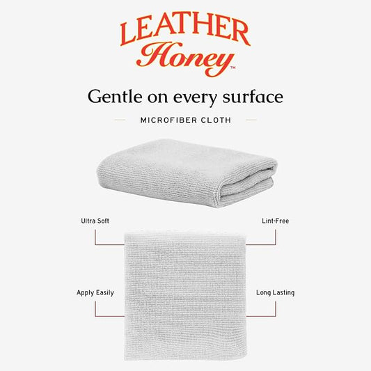 Leather Honey Lint-Free Application Cloth: Microfiber Cloth for Use with Leather Conditioner and Cleaner. Made in The USA Since 1968