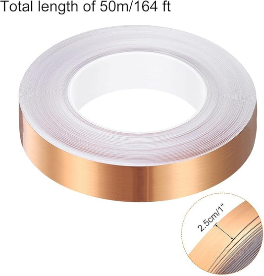 HARFINGTON 2Pcs Floor Tiles Rose Gold Foil Lines Metallic Mirror Tape 0.98" x164 Ft Self Adhesive Decor Floor Wall Seam Sticker Waterproof Gap Sealing Tape for Kitchen Bathroom Cabinet