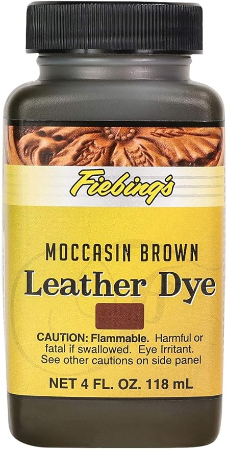 Fiebing's Leather Dye (4 Fl Oz, Mahogany) - Alcohol-Based, Penetrating, Permanent Dye for Shoes, Boots, Belts, Bags, Furniture - Includes Wool Dauber Applicator - Recolor & Restore Leathercraft